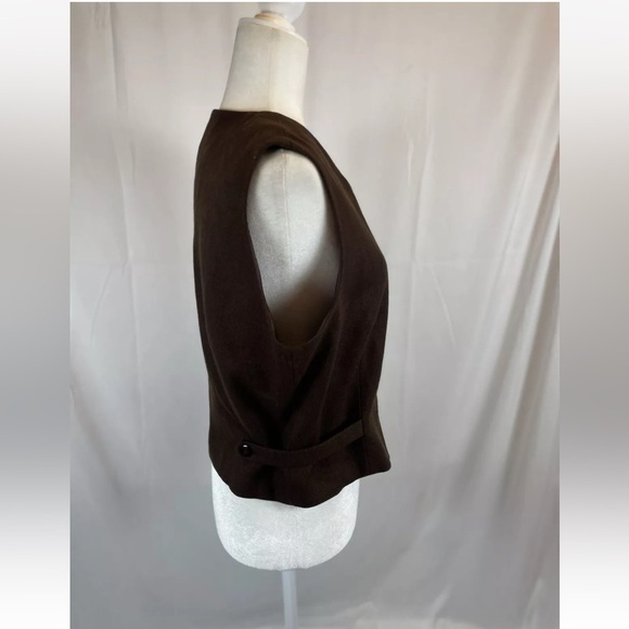 Vintage Worthington vest Wool Women's 14 Chocolate Brown Fully Lined waistcoat - Picture 4 of 15
